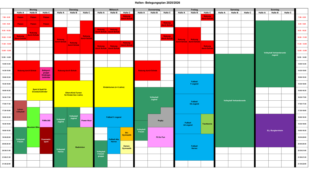 Hallenbelegung 25 02 2024